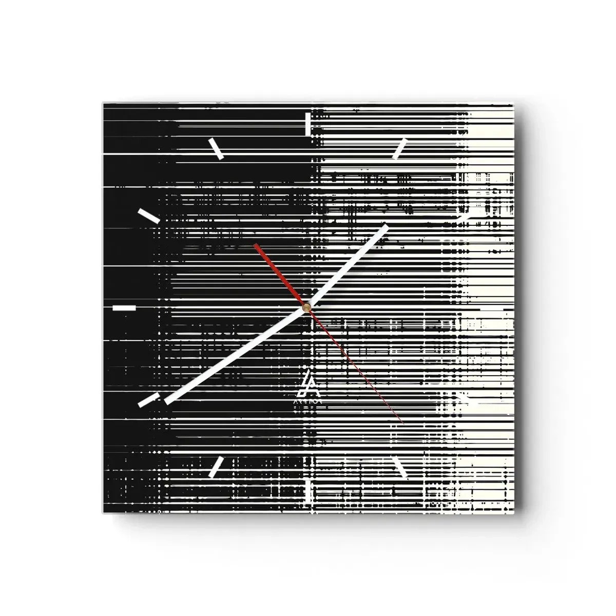 Väggklocka - Klocka på glas - Vågor och vibrationer - 30x30 cm