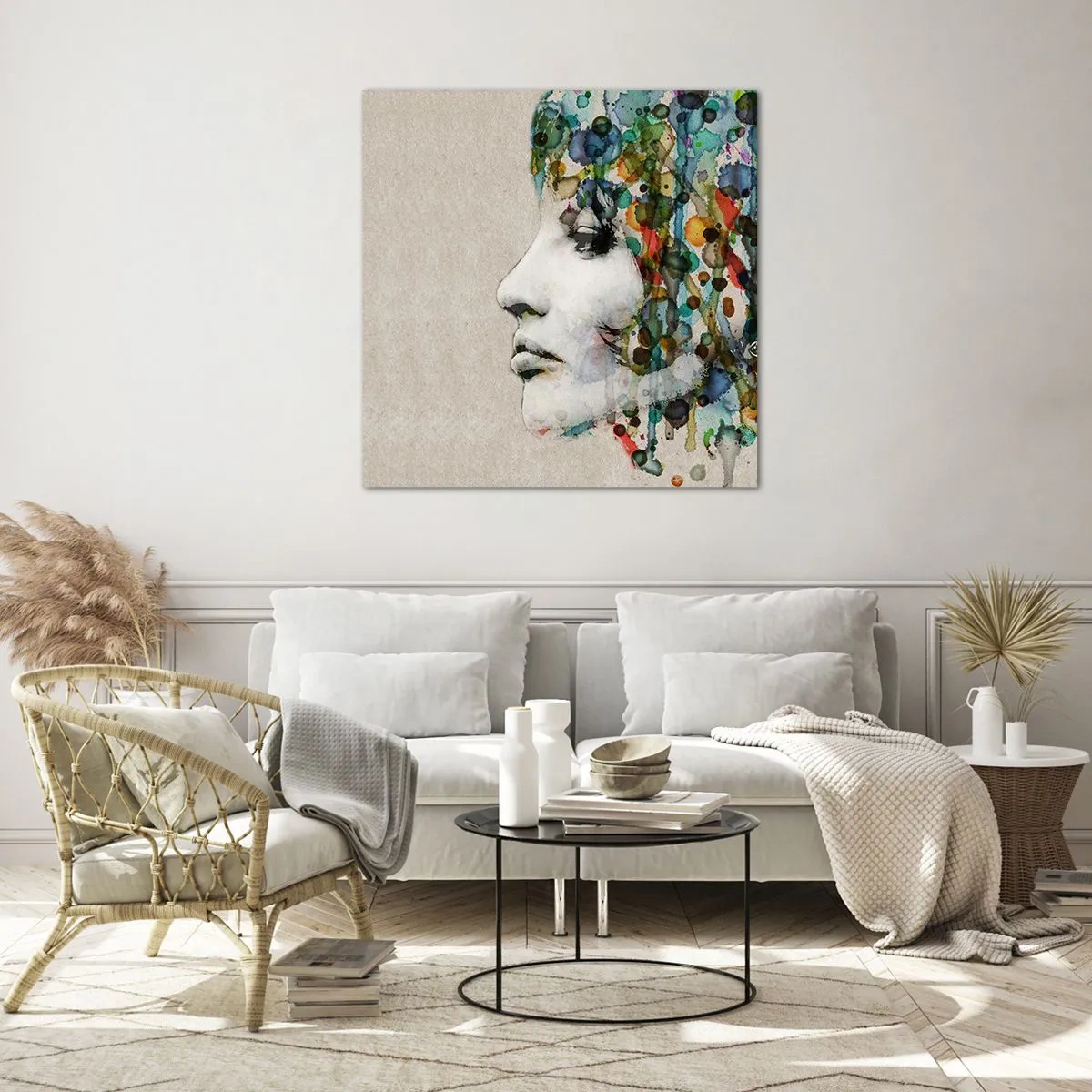 Glastavla - Bild på glas - Uppstånden ur glädje - 60x60 cm