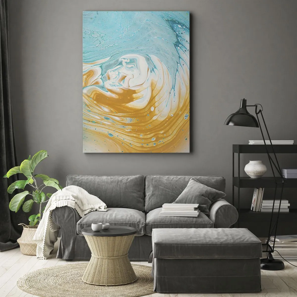 Canvastavla - Bild på duk - Pastellfärgad virvel - 50x70 cm