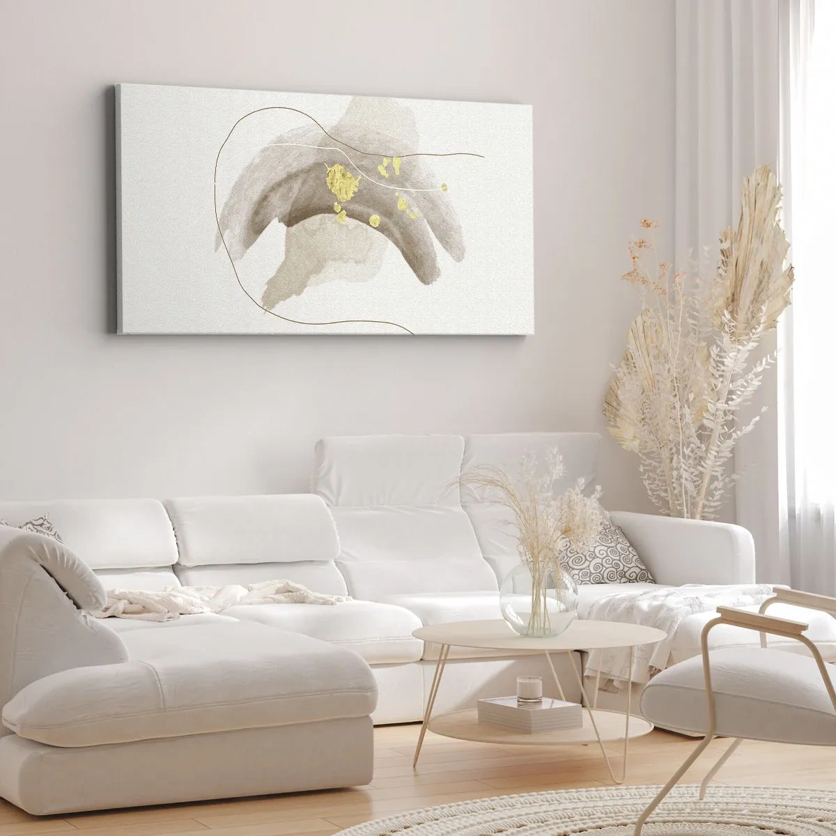 Canvastavla - Bild på duk - Träffat i rummet - 120x50 cm