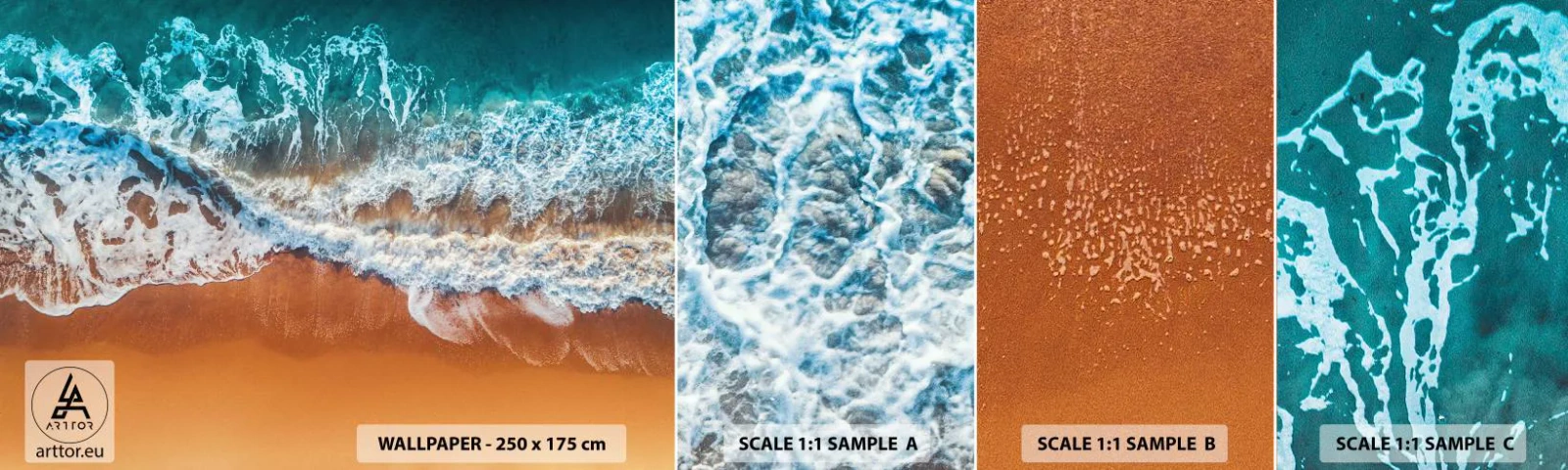 Fototapet Prov Standard Eco - Alltid i par - Landskap, Hav, Strand - 100x30 cm