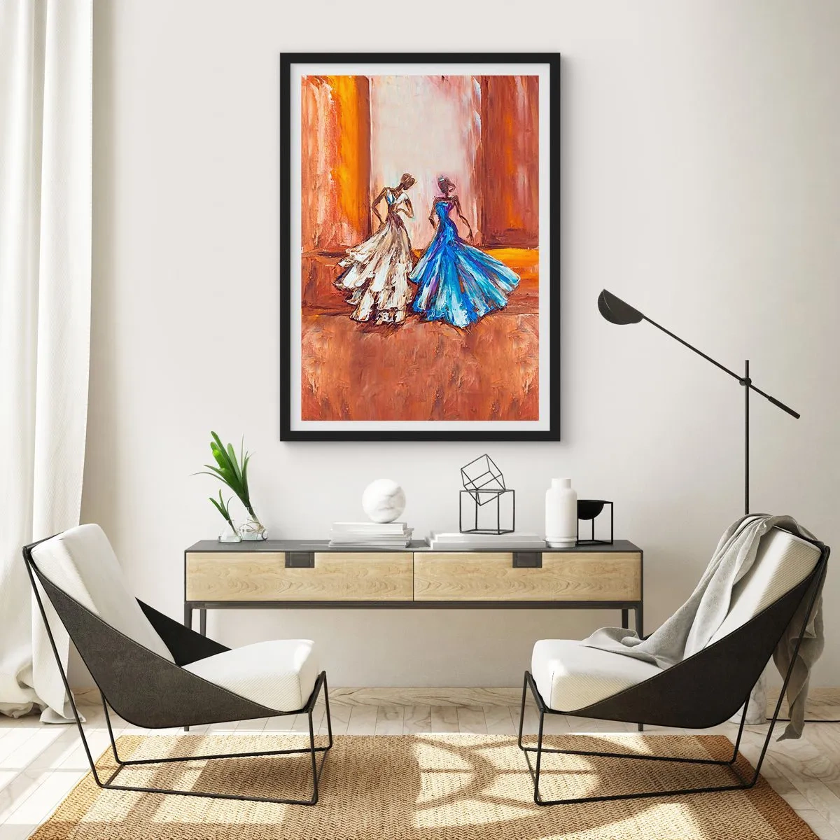 Affisch i svart ram - Prydlig duett - 40x50 cm