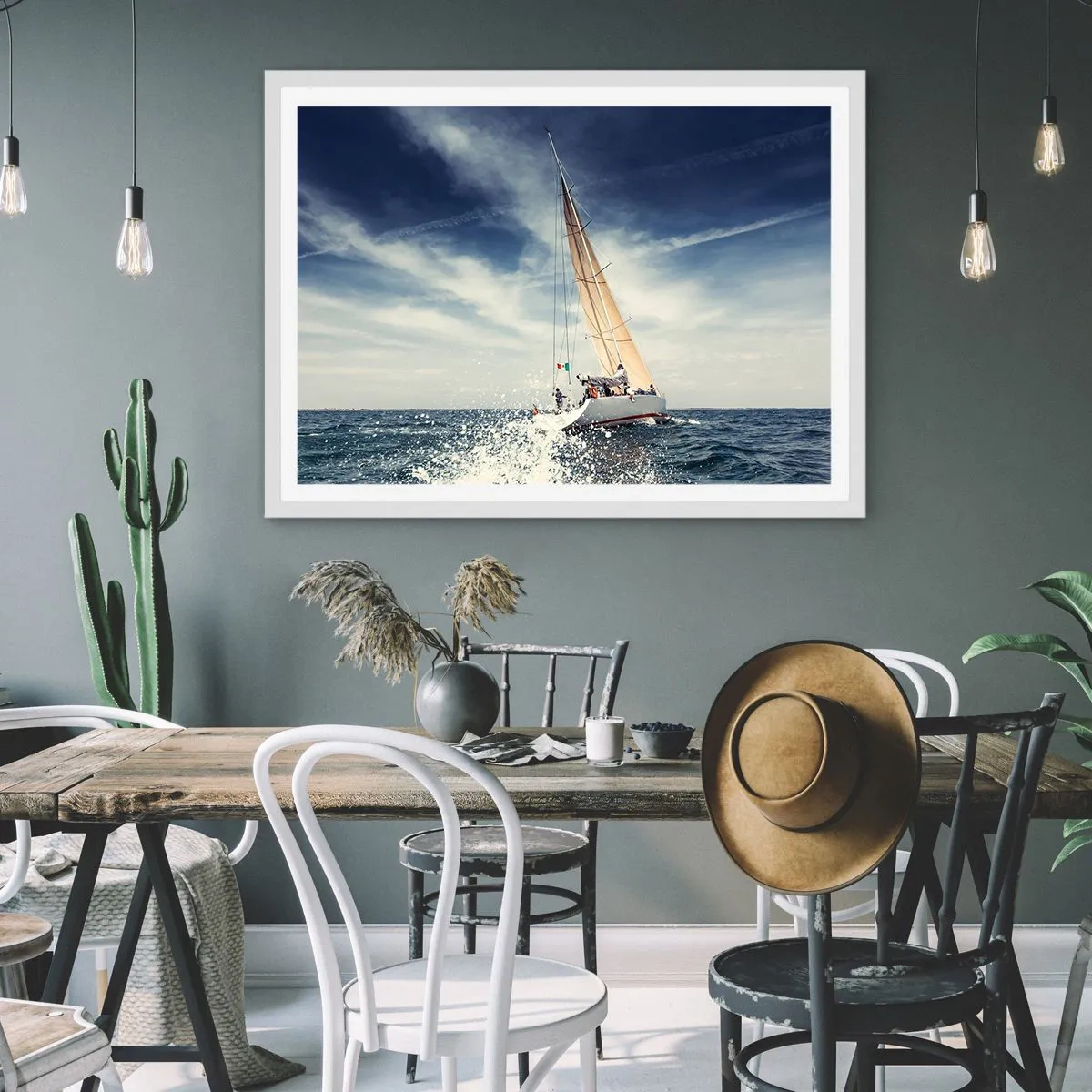 Affisch i vit ram - De hinner inte ikapp oss! - 50x40 cm