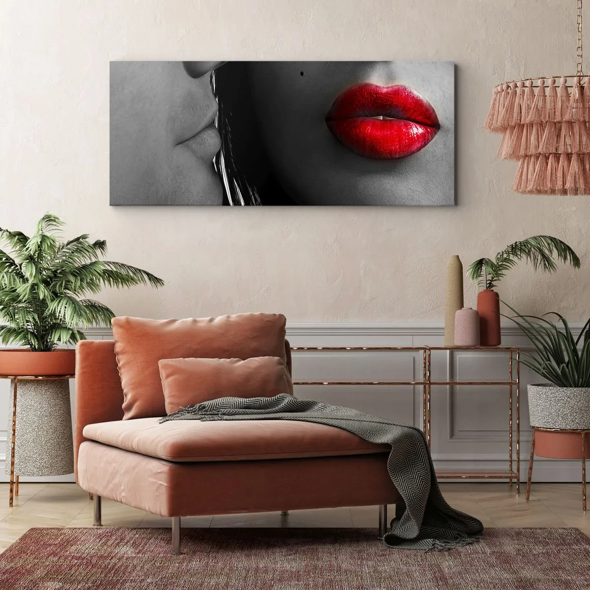 Canvastavla - Bild på duk - Ansikte vid ansikte  - 140x50 cm