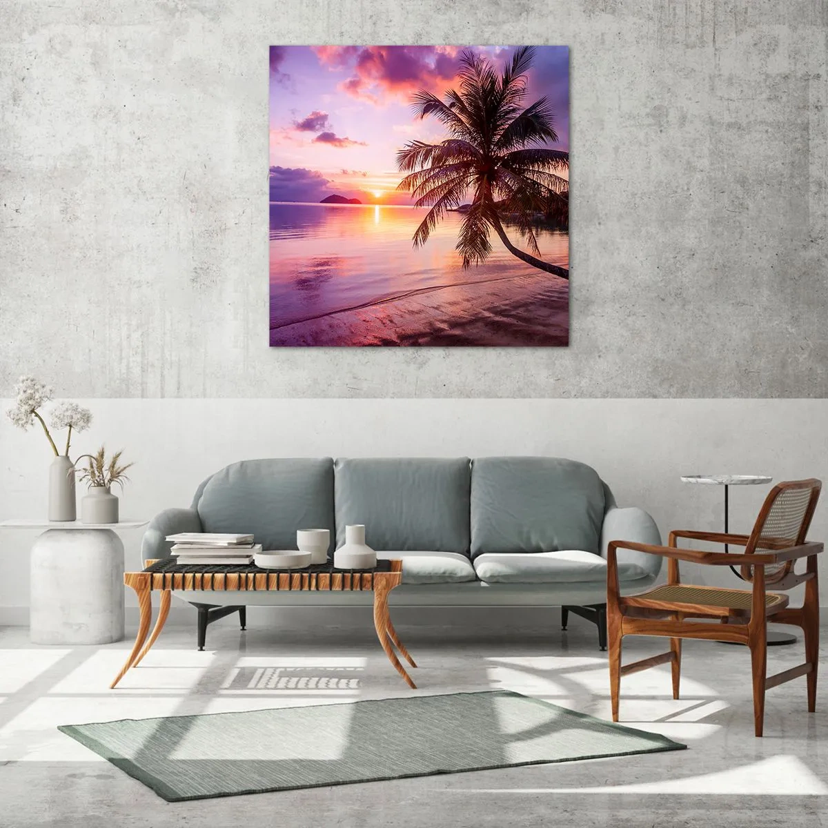 Glastavla - Bild på glas - Lugnt enda fram till horisonten - 60x60 cm