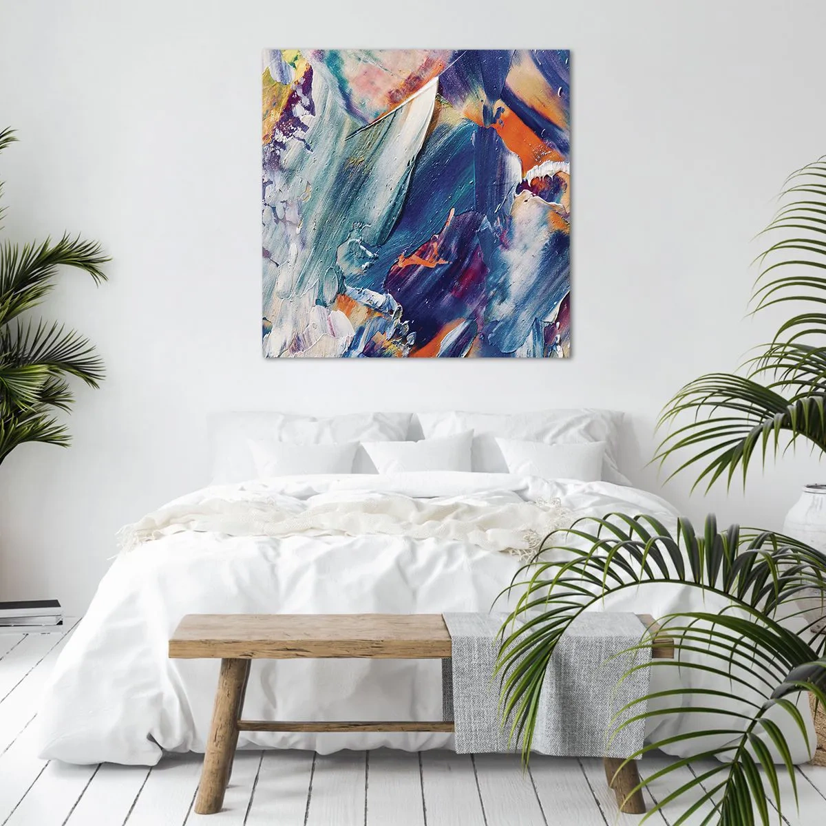 Canvastavla - Bild på duk - Färgkaos - 60x60 cm