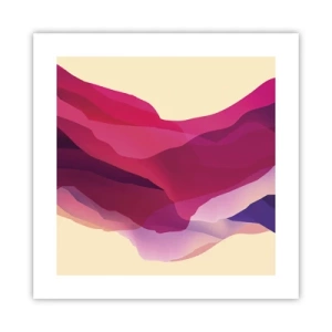 Affisch - Purpurfärgade vågor - 40x40 cm