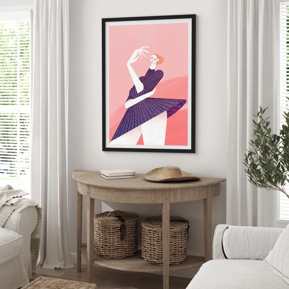 Affisch i svart ram - Med dansande steg - 40x50 cm