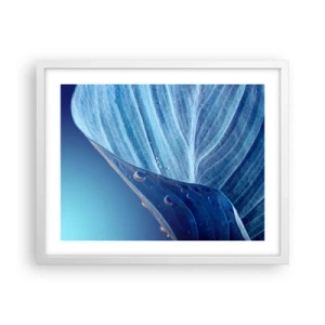 Affisch i vit ram - Dolda droppar av blått - 50x40 cm
