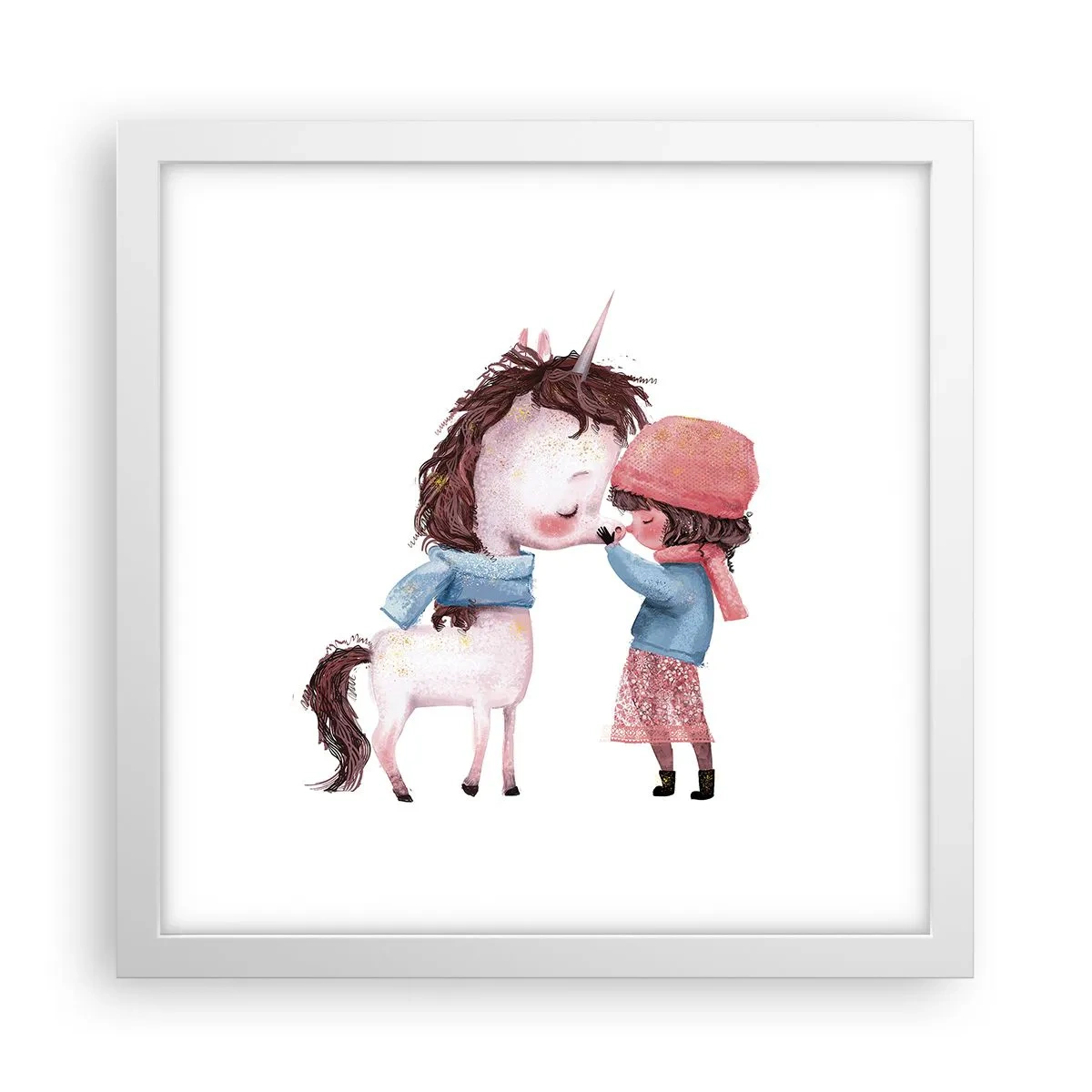 Affisch i vit ram - Vintersaga - 30x30 cm