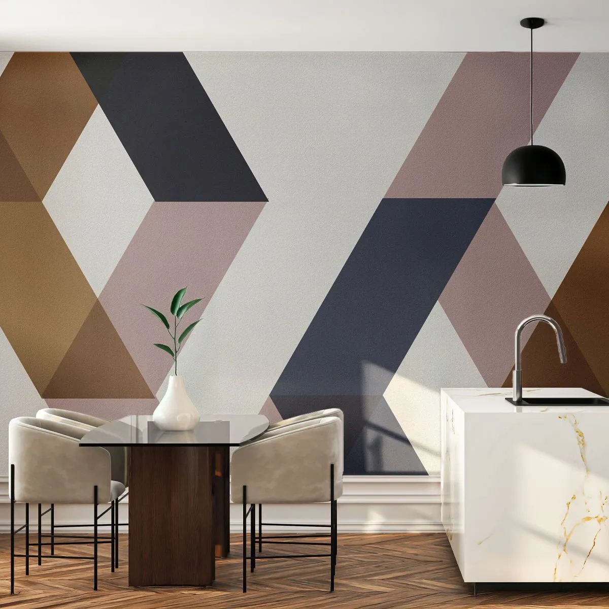 Fototapet Premium Canvas - Plan och vinklar - Abstraktion, Bit, Modern konst - 350x256 cm