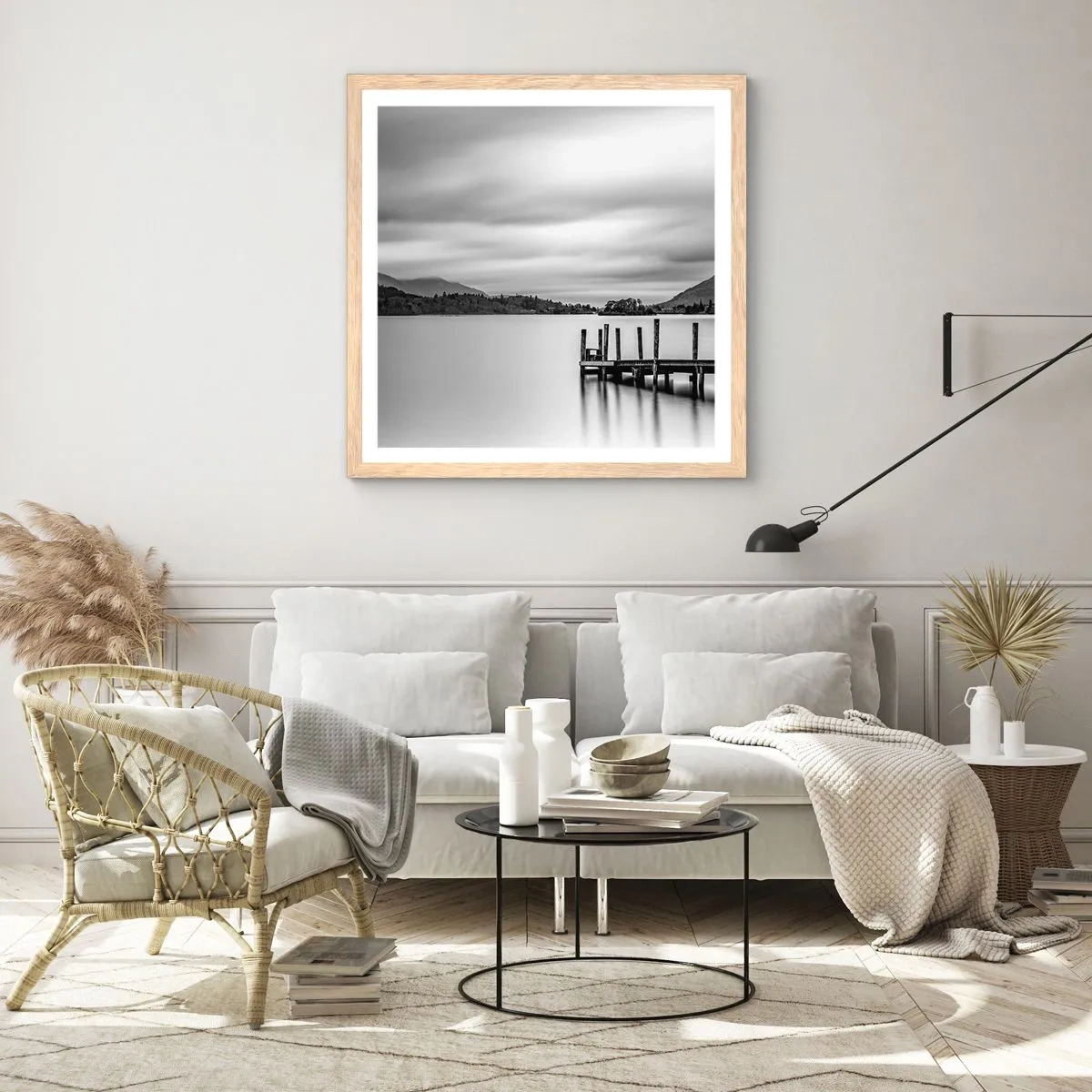 Affisch i ram av ljusek - Mildhet och styrka - 50x50 cm