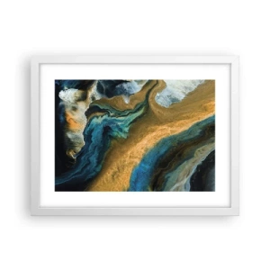 Affisch i vit ram - Blå – gul – ömsesidiga influenser - 40x30 cm