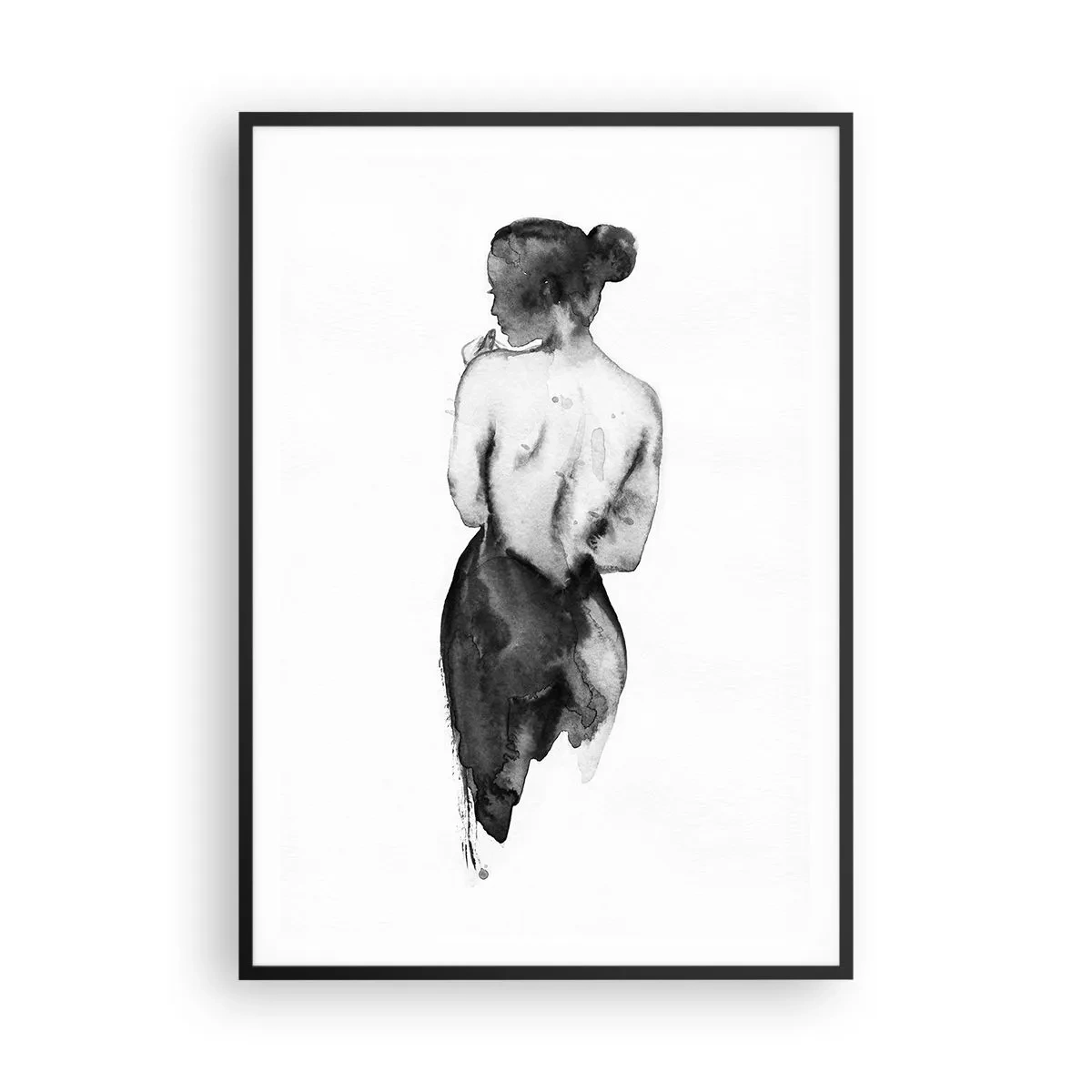 Affisch i svart ram - Världen försvinner i hennes närvaro - 70x100 cm