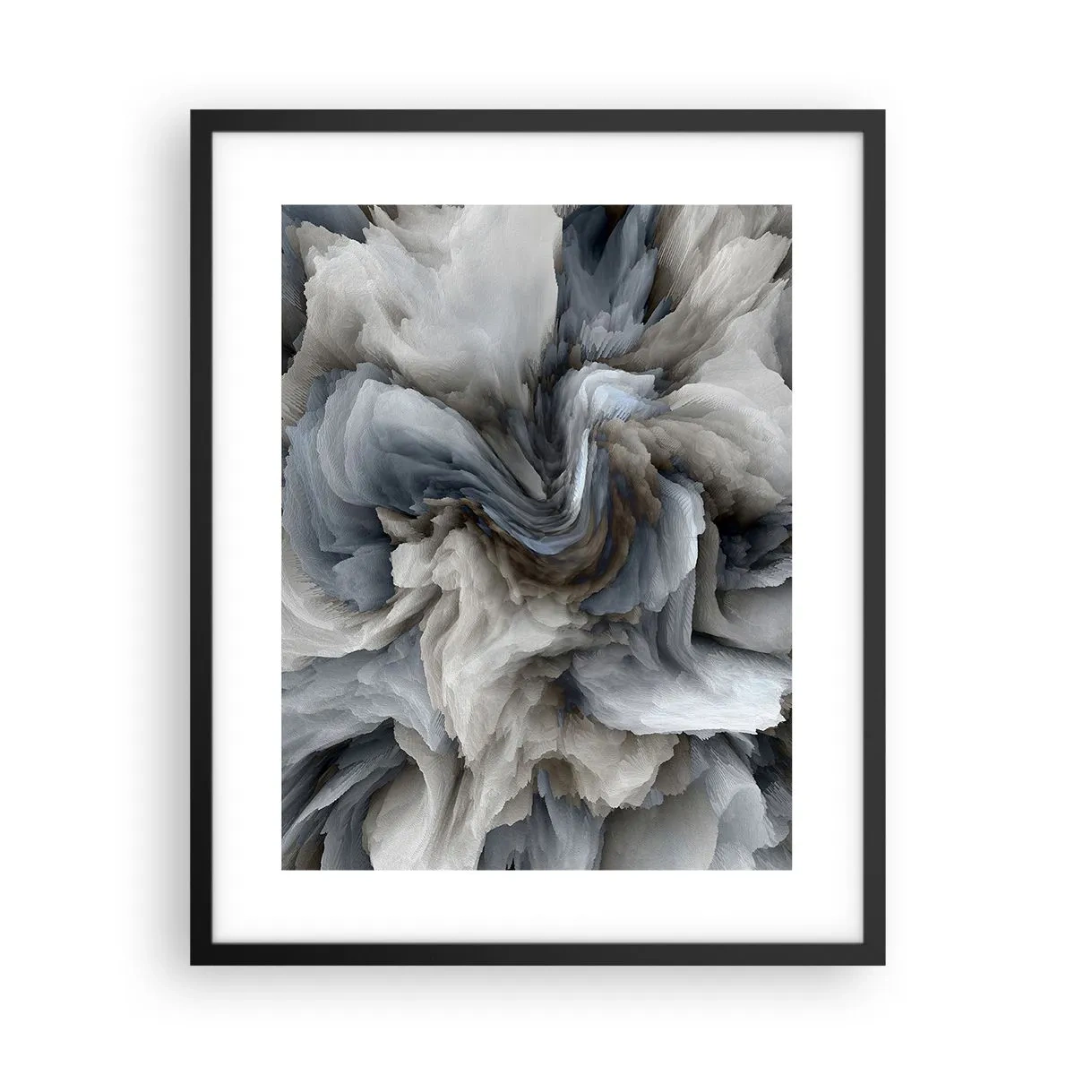 Affisch i svart ram - Sten och blomma - 40x50 cm