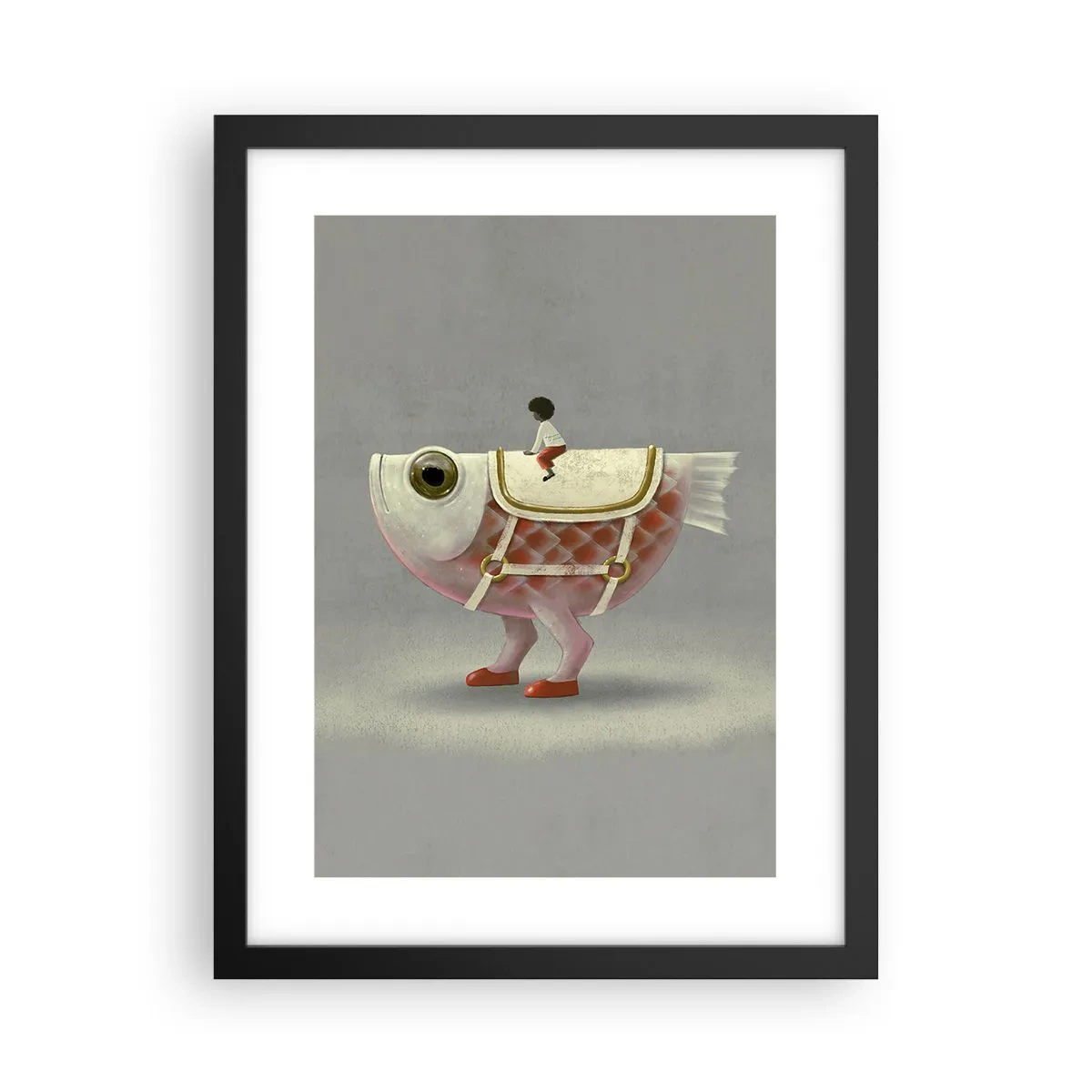 Affisch i svart ram - Fiskryttare - 30x40 cm