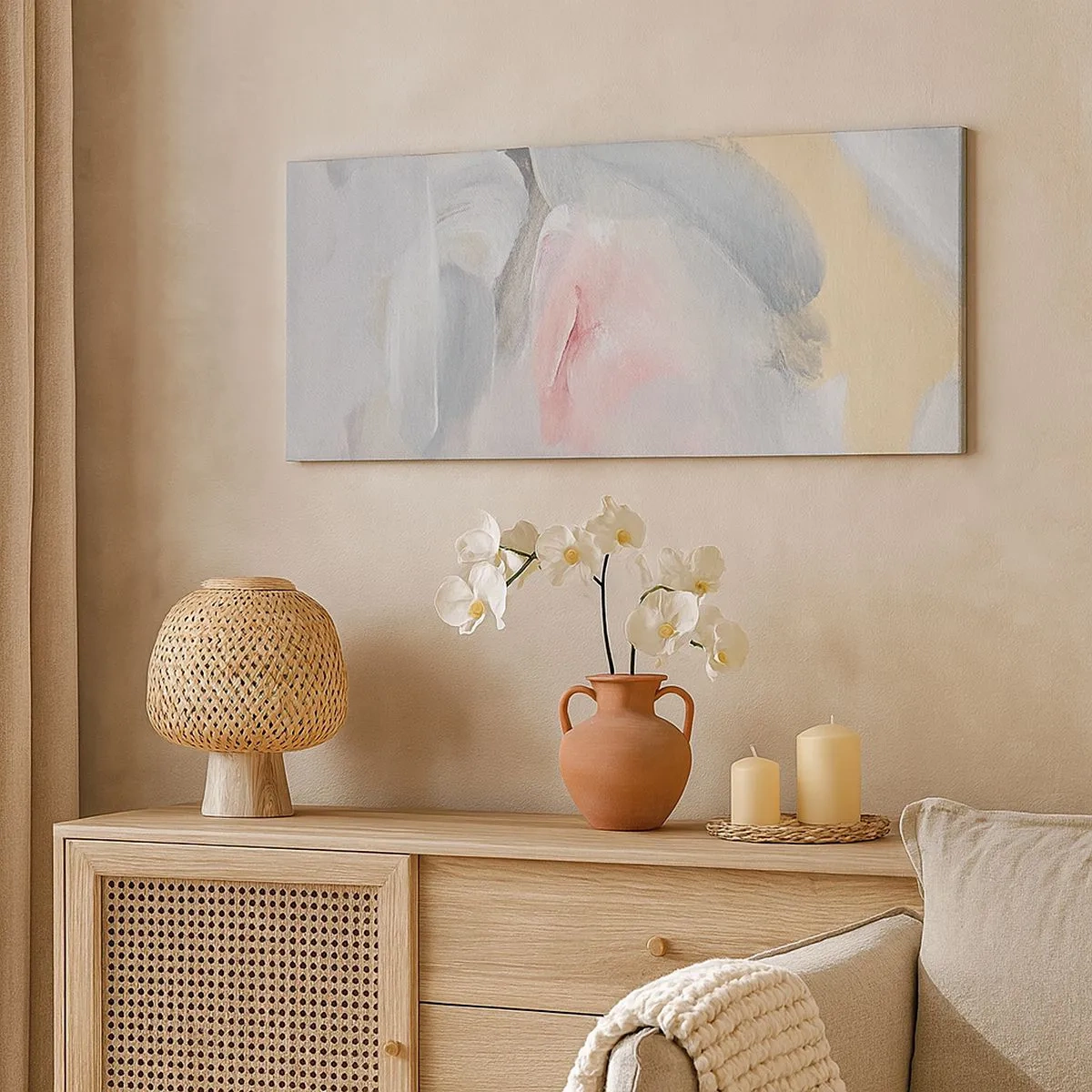 Canvastavla - Bild på duk - I en pastellfärgad värld - 100x40 cm