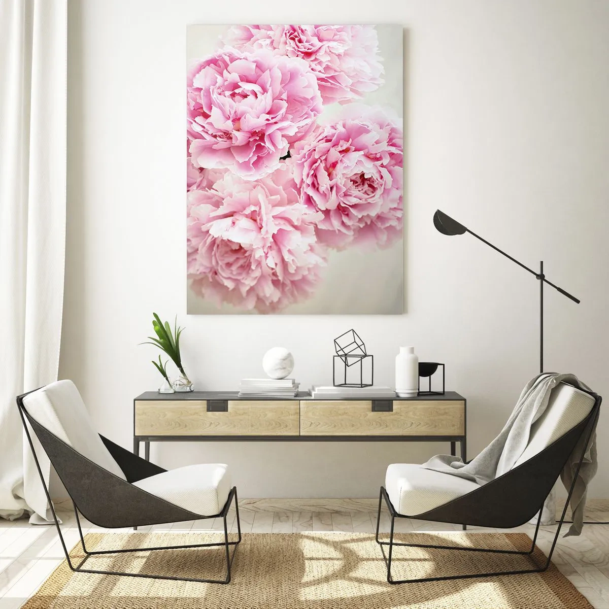 Glastavla - Bild på glas - Rosa prakt - 50x70 cm