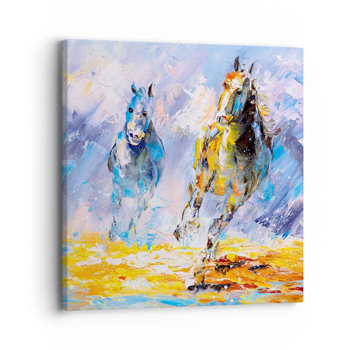 Canvastavla - Bild på duk - Galopp genom skenet - 30x30 cm