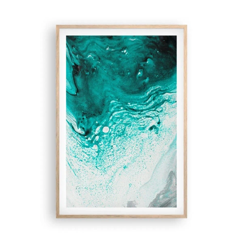 Affisch i ram av ljusek - Smälta sig in i vitt och turkos - 61x91 cm