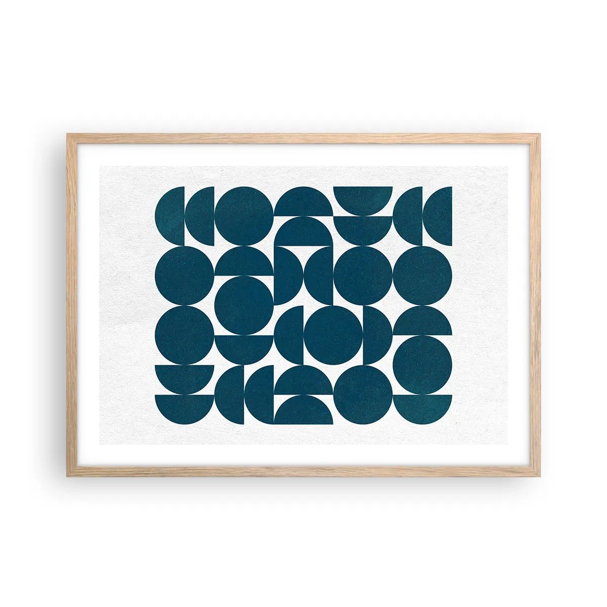 Affisch i ram av ljusek - Cirklar och halvcirklar - 70x50 cm