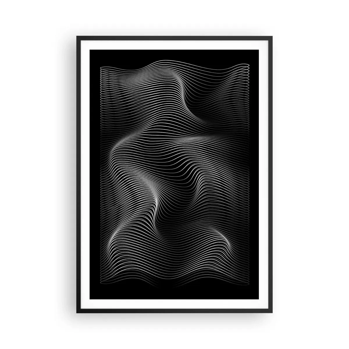 Affisch i svart ram - Ljusets dans i rymden - 70x100 cm