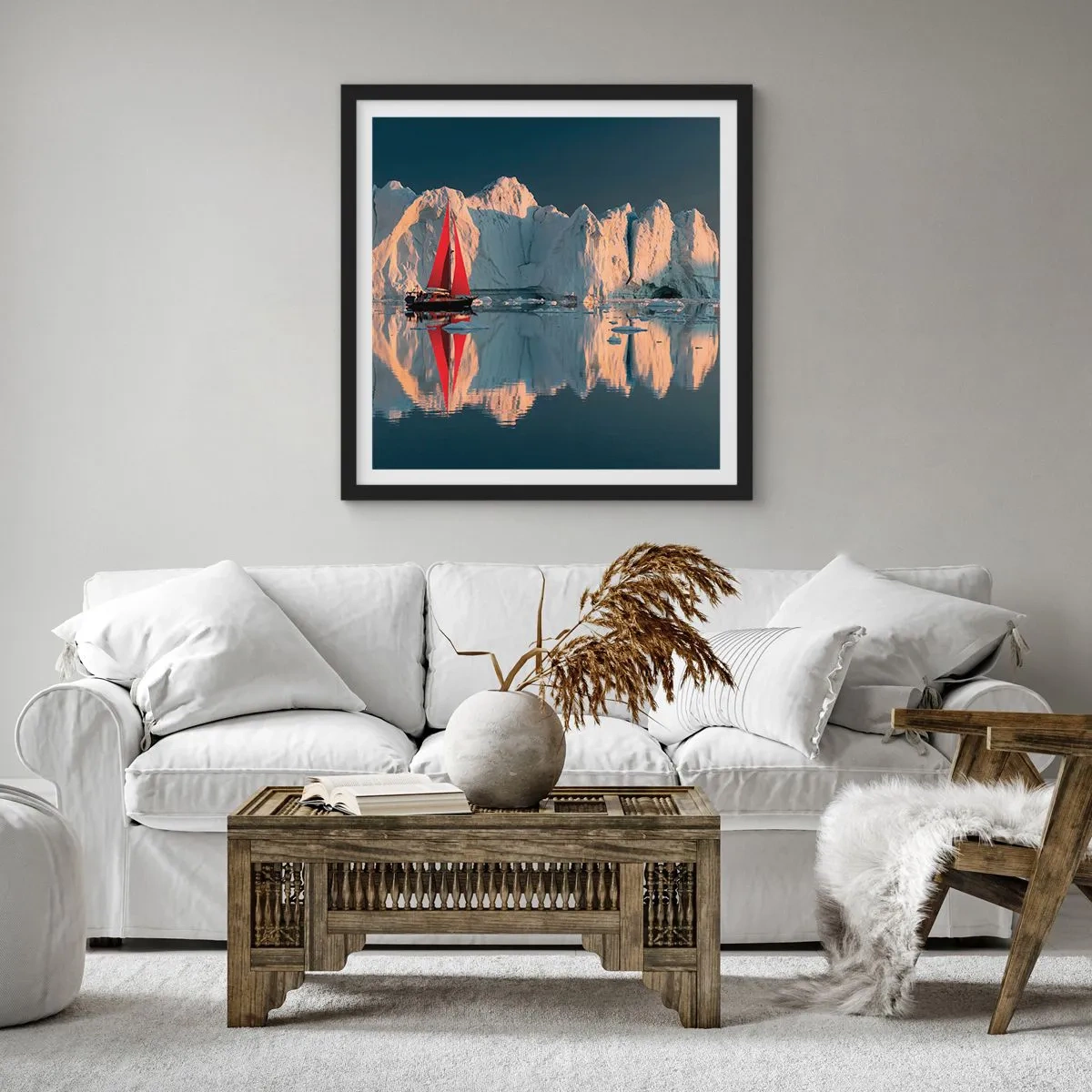 Affisch i svart ram - I världens ände - 60x60 cm