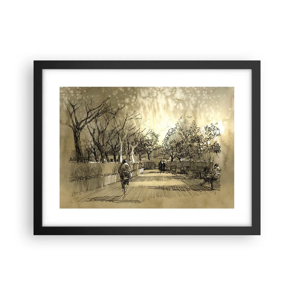 Affisch i svart ram - En stund fångad med penna - 40x30 cm