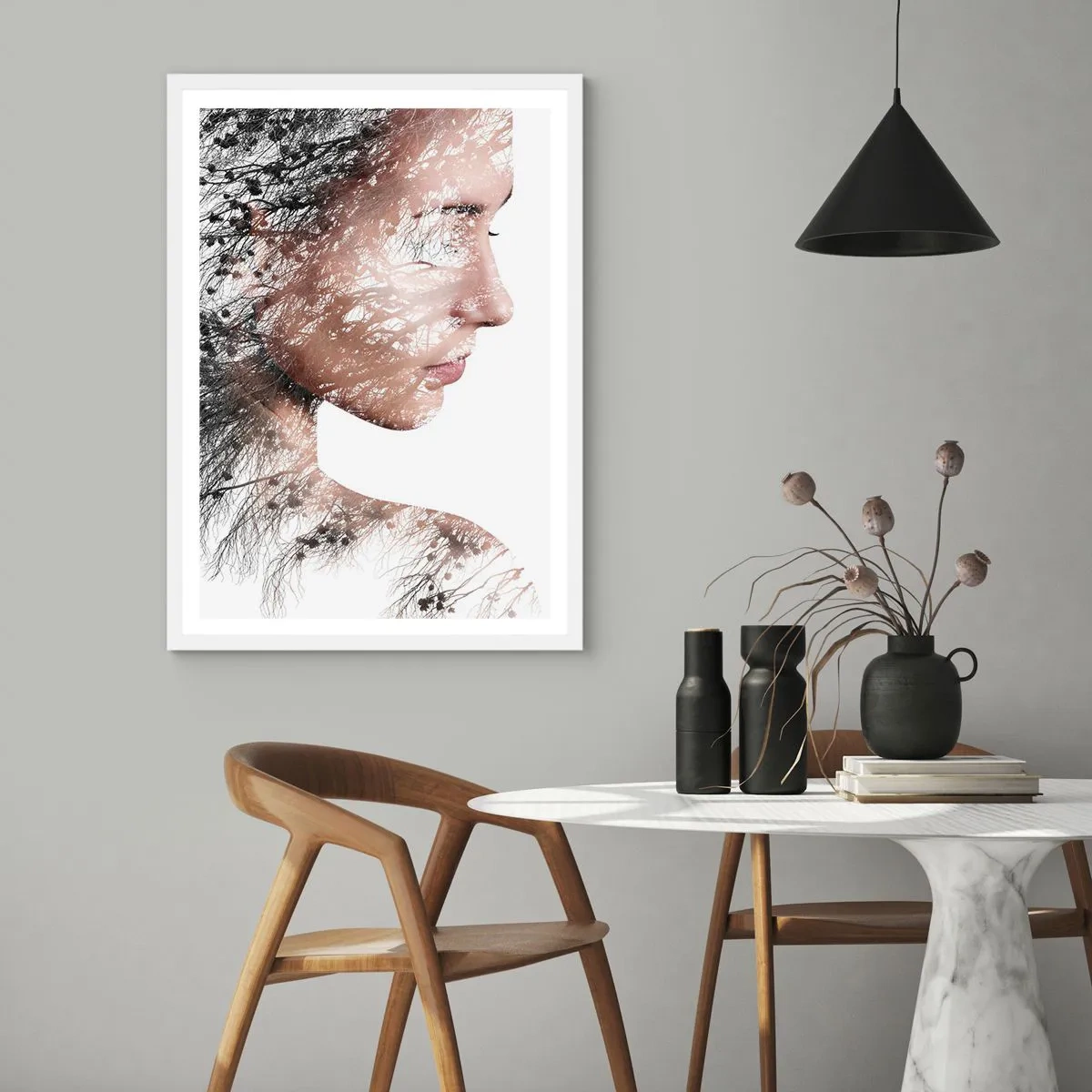 Affisch i vit ram - Skogens ande - 40x50 cm