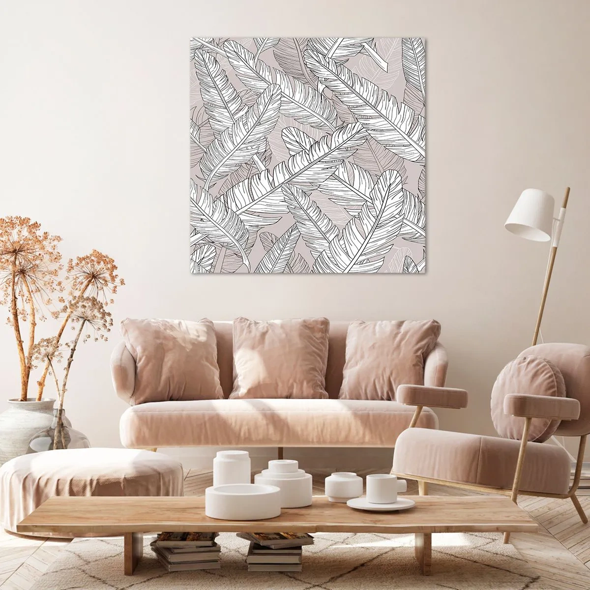 Canvastavla - Bild på duk - Fjäderstorm - 60x60 cm