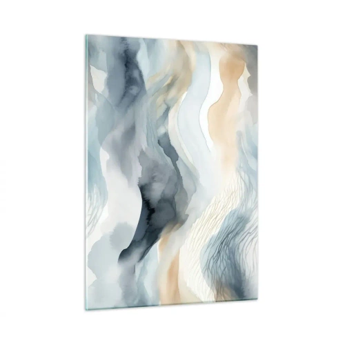 Glastavla - Bild på glas - Snöig och dimmig abstraktion - 50x70 cm