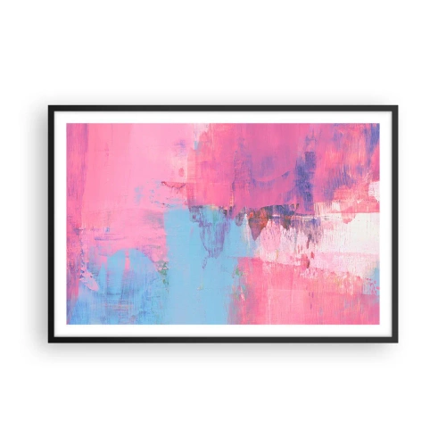 Affisch i svart ram - Rosa, blått och en gnutta ljus - 91x61 cm