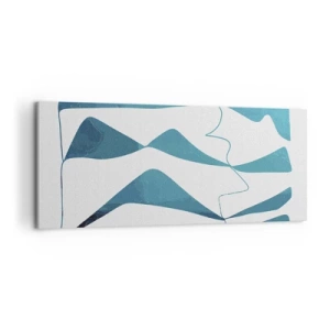 Canvastavla - Bild på duk - Abstraktion: en turkos förening - 120x50 cm
