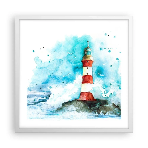 Affisch i vit ram - Elementens enhet - 50x50 cm