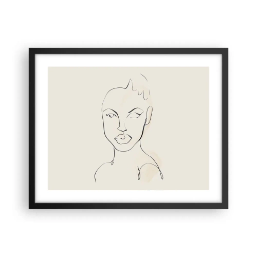 Affisch i svart ram - Sensualitetens kontur - 50x40 cm