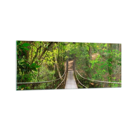 Glastavla - Bild på glas - Ty trädgården är full av klätterväxter - 100x40 cm