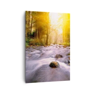 Canvastavla - Bild på duk - Malakit i silver-guld infattning - 70x100 cm