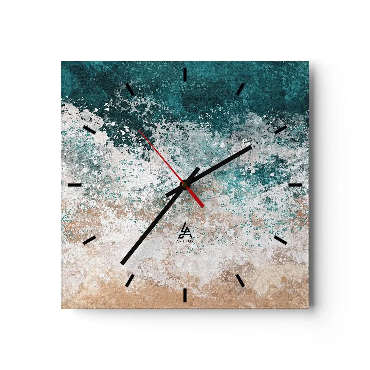 Väggklocka - Klocka på glas - Berättelser från havet - 40x40 cm