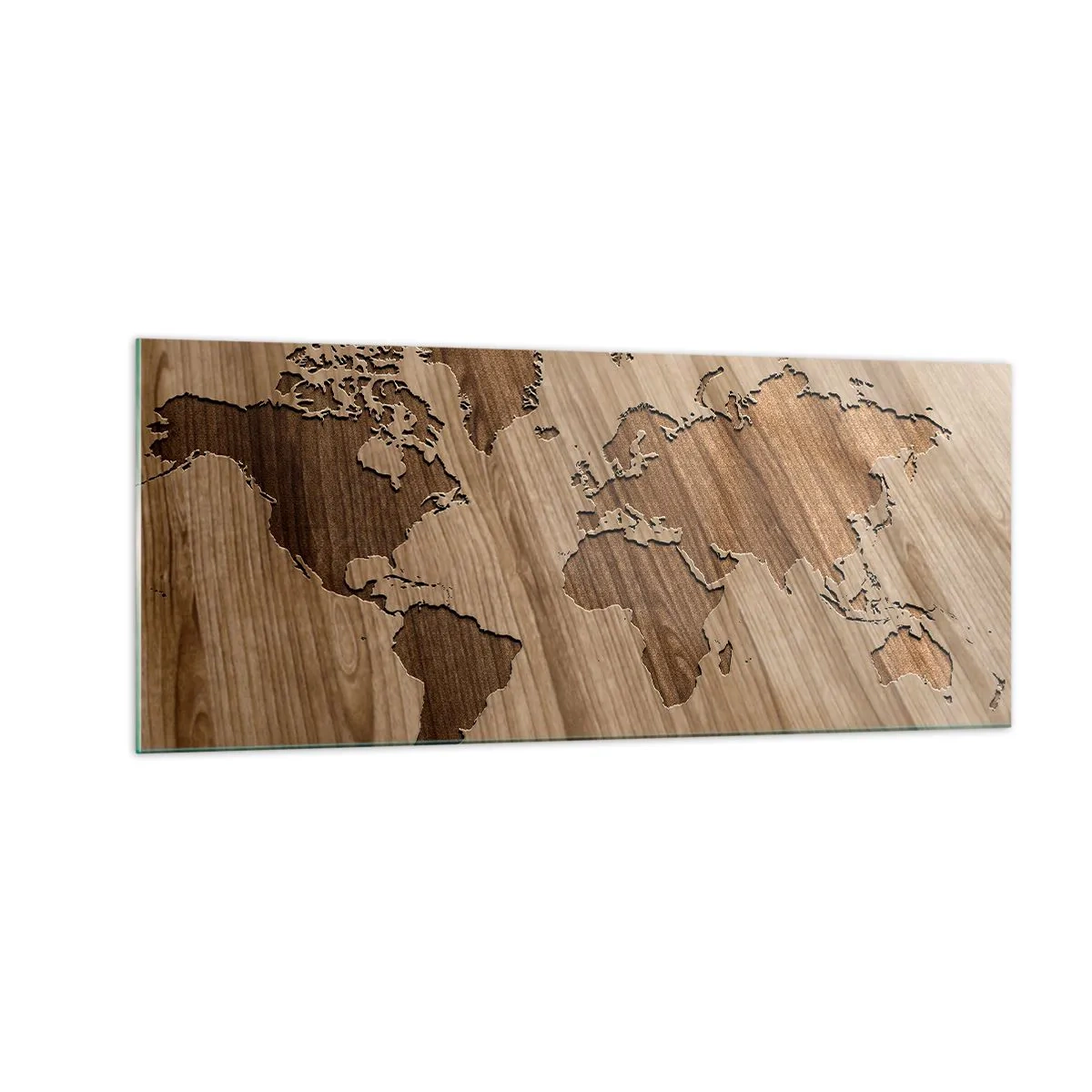 Glastavla - Bild på glas - Världen serverad på bordet - 100x40 cm