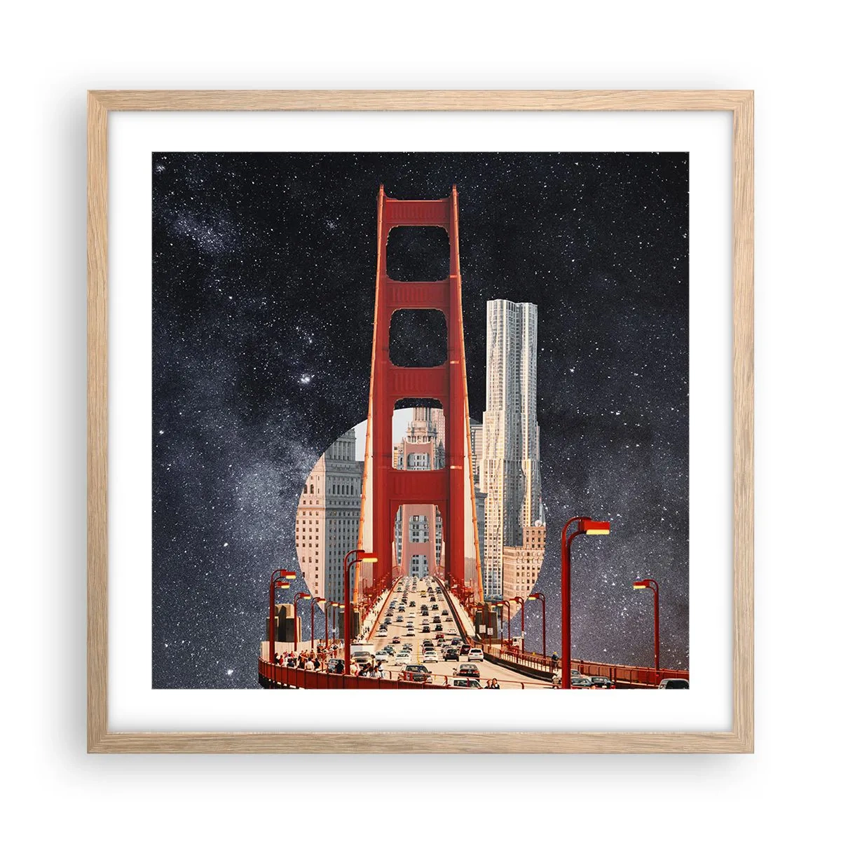 Affisch i ram av ljusek - Alltid i centrum - 50x50 cm