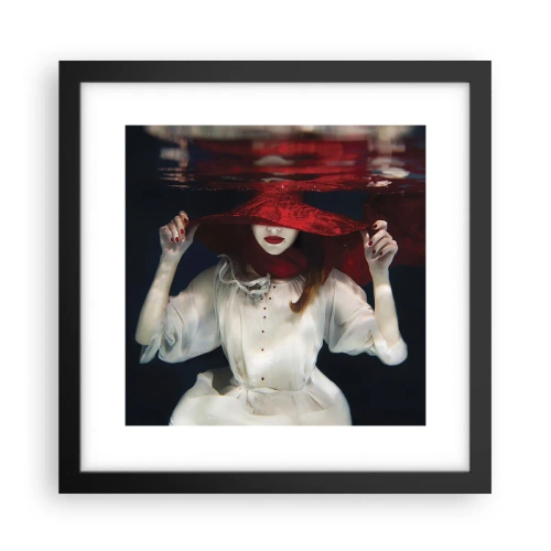 Affisch i svart ram - Konstig fru - 30x30 cm