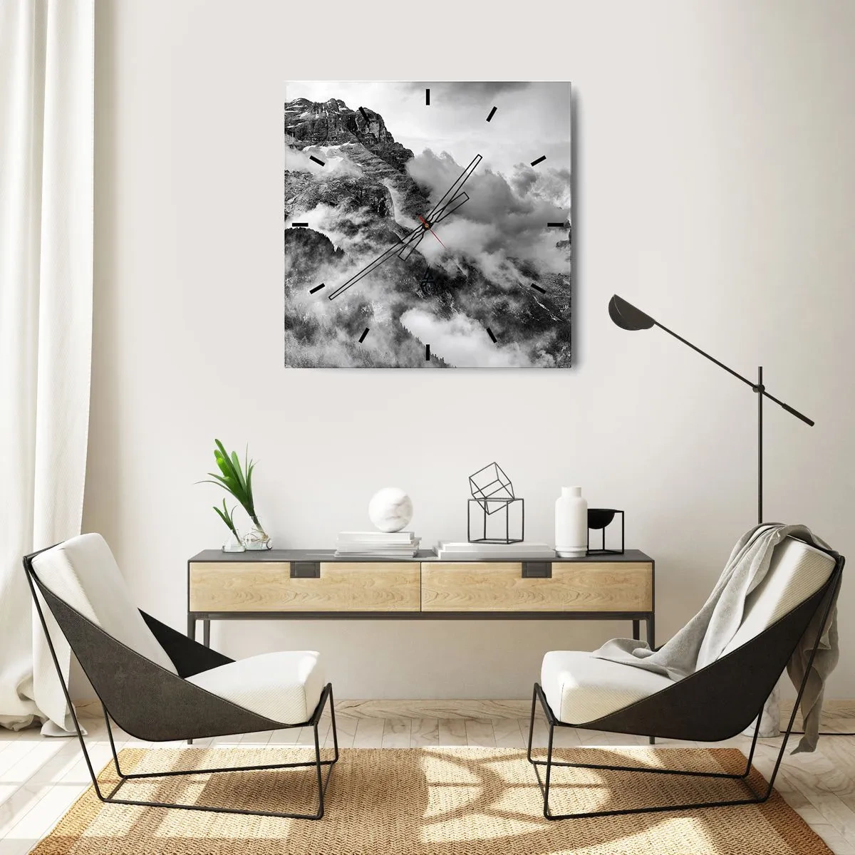 Väggklocka - Klocka på glas - Vackra och grymma - 30x30 cm