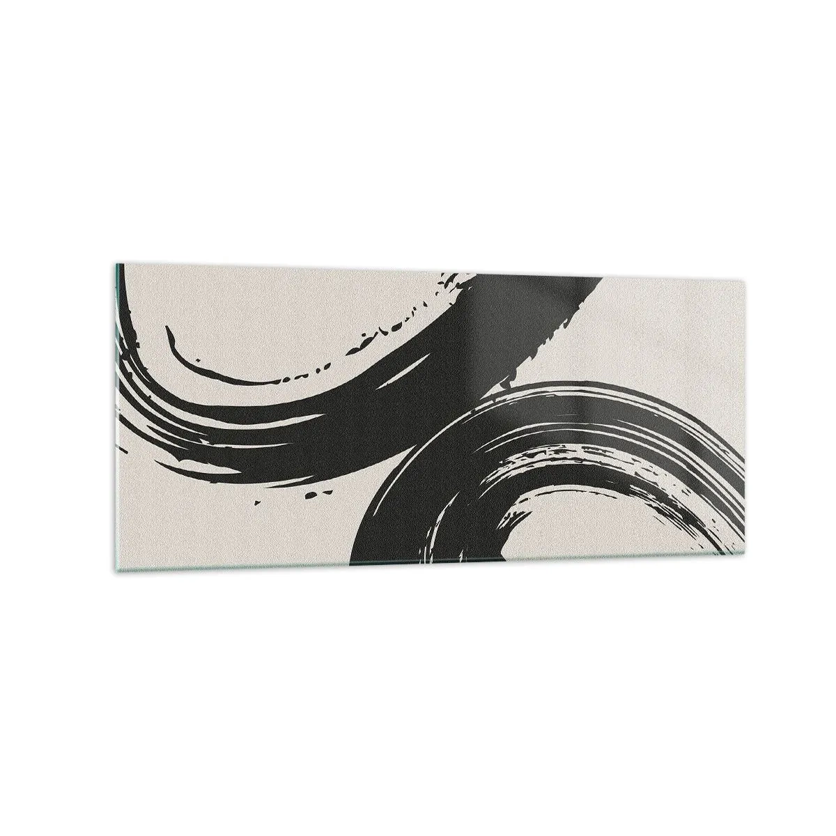 Glastavla - Bild på glas - Svepande och cirkulärt - 120x50 cm