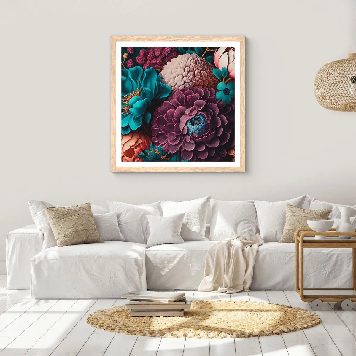 Affisch i ram av ljusek - Natur i överflöd - 50x50 cm