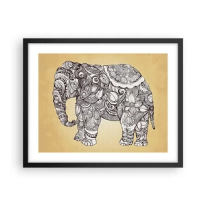 Affisch i svart ram - maskerad elefant - 50x40 cm