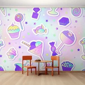 Fototapet Standard Eco - Skulle vilja ha födelsedag varje dag - För barn, Godis, Klubba - 500x350 cm
