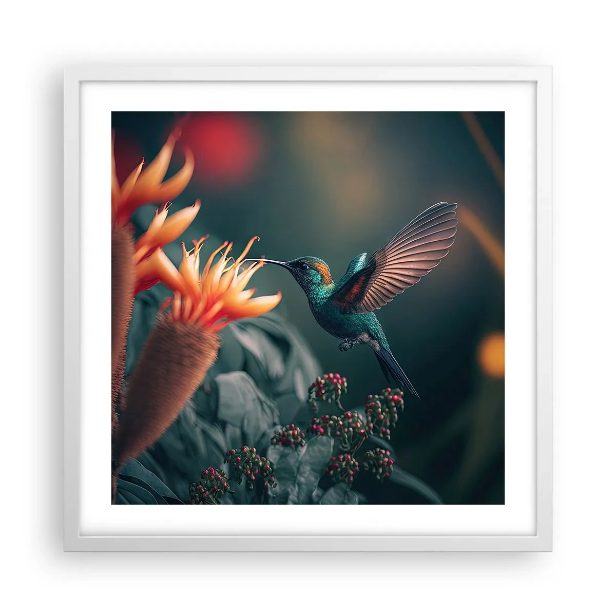 Affisch i vit ram - Ett verkligt färgglatt liv - 50x50 cm