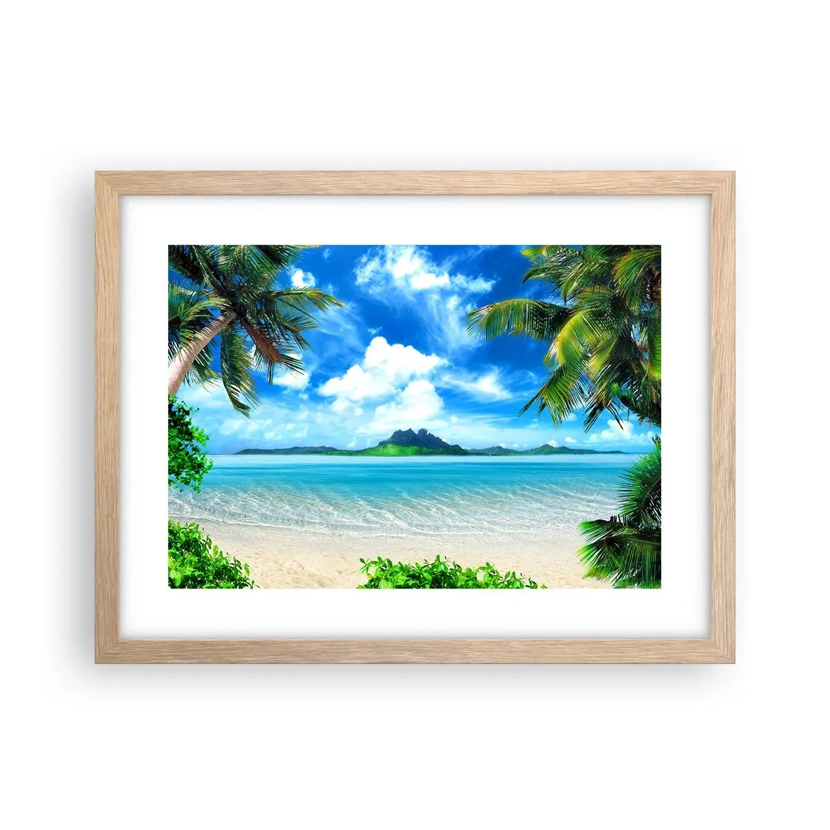 Affisch i ram av ljusek - Tropikens azur - 40x30 cm