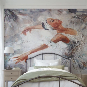 Självhäftande Fototapet Deluxe Sticker - Fin och lätt som tyll - Ballerina, Dansa, Balett - 400x280 cm