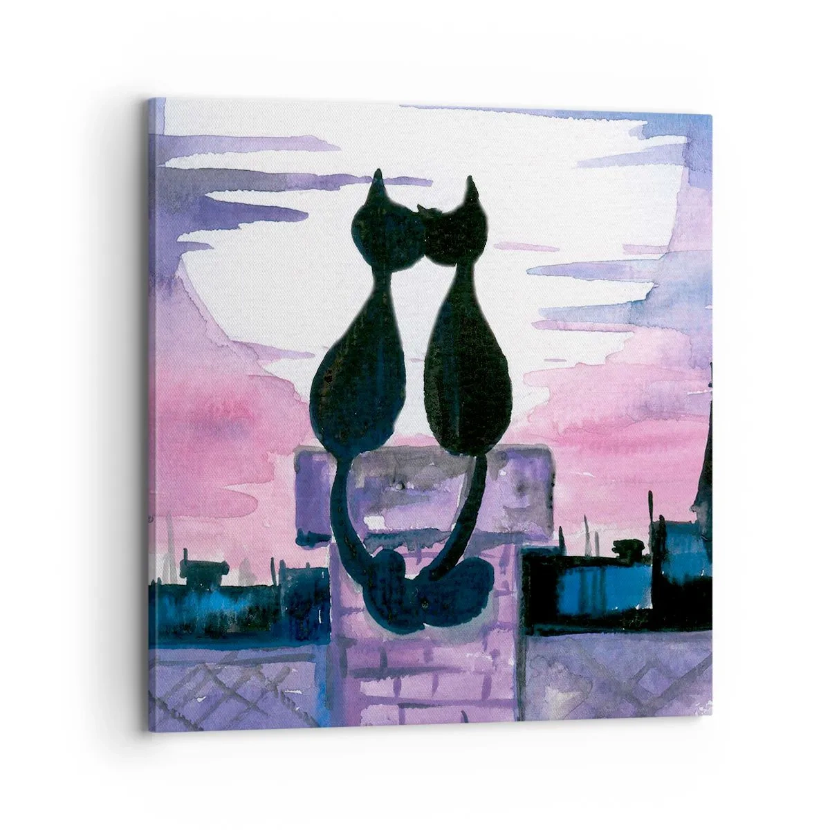 Canvastavla - Bild på duk - Rendez-vous under månen - 70x70 cm